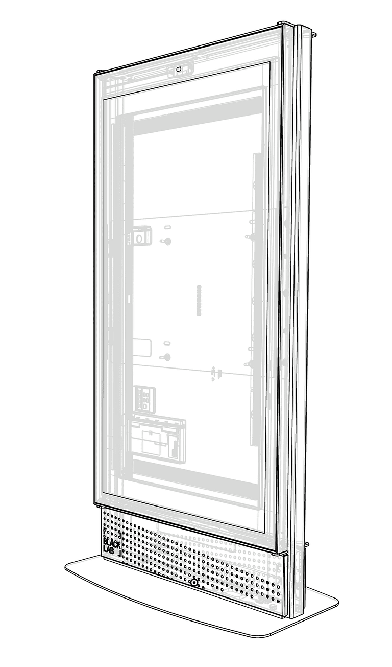 scale model drawing fo digital signage screen